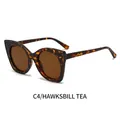 Occhiali da sole chic cat-eye con montatura tartarugata e lenti color tè sfumate - Montatura Tartarugata Lenti Tè (C4)