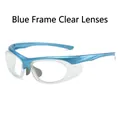 Y2K sporty protective eyewear with light blue frames and clear lenses for sports - Blue Frame Clear Lens