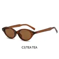 Occhiali da sole retrò cat-eye con montura tè trasparente e lenti coordinate - Montatura Tè Lenti Tè