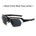 Gafas de sol deportivas con montura negra y lentes gris oscuro para el ciclismo - Montura Negra Lentes Gris Negro