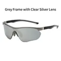Gafas de sol deportivas para ciclismo con montura gris y lentes de espejo plateadas - Montura Gris Espejo Plateado