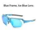 Gafas de ciclismo deportivas con montura azul y lentes polarizadas espejo azul hielo - Montura Azul Lentes de Espejo Azul Hielo