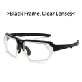 Outdoor cycling eyewear with black frames and clear lenses for eye protection - Black Frame Clear Lenses