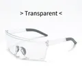 Modern rimless cycling sunglasses with transparent lenses and grey anti-slip tips - Transparent Frame Clear Lens
