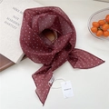 Foulard étroit bordeaux à pois blancs, ruban de sac élégant et bandeau pour cheveux chic - Pois Éparpillés Bordeaux (11be)