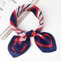 Striped satin silk scarf hair band in classic red, white, and navy blue nautical design - Red White Navy Stripe Style (Special Color 11)