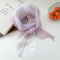 Foulard en soie rose dégradé à pois noirs à utiliser comme cravate fine ou bandeau - Bicolore Pois Étoilés Rose Foncé (24be)