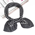 Classic black and white polka dot satin scarf tied in a stylish vintage bow knot - Vintage Black White Polka Dot Style (Special Color 6)