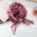 Écharpe en soie à pois rouge et rose pour femme avec accessoires de mode élégants - Bicolore Grosses Bulles Rouge (32be)