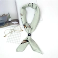 Foulard en satin rétro avec motif de grue et boucle ronde élégante pour femme - Grue Vert