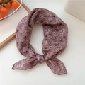 Elegant dusty pink cotton linen scarf with vintage floral pattern in a knotted style - Scarf Style / Flowing Flower Pink