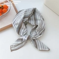 Foulard in cotone lino bianco con righe viola e bordi ondulati marroni - Multirighe Viola (28 Cotone)