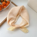 Foulard in cotone e lino a quadretti gialli e bianchi con bordo rifinito a mano - Gingham Giallo