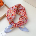 Artistic multi-color printed cotton linen square scarf with vibrant lavender finish - 13be-Color Block Blue / 55*55CM