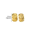 Golden irregular geometric studs with vintage bamboo texture 2.9cm height 10g per pair - Vintage Bamboo Texture Style (EH060)