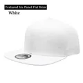 Cappellino snapback bianco a sei pannelli con visiera piatta e occhielli traspiranti - Bianco