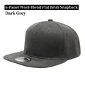 Cappello snapback minimalista grigio scuro in misto lana con visiera piatta - grigio scuro