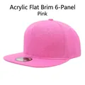 Berretto snapback rosa classico a 6 pannelli con visiera piatta e adesivo sportivo - Rosa