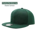 Cappellino snapback classico verde scuro a 6 pannelli con visiera piatta in twill - Verde