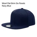 Cappello snapback blu navy a 6 pannelli con visiera piatta in tessuto twill di qualità - Blu Notte