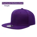 Cappellino snapback classico viola scuro a sei pannelli con visiera piatta in twill denso - Viola