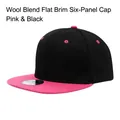 Cappello snapback a 6 pannelli con visiera piatta in nero e rosa vivace - Rosa Rosso & Nero
