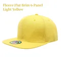 Cappellino snapback a sei pannelli con visiera piatta in twill giallo chiaro - Giallo