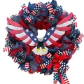 Patriotic wreath with American eagle and stars and stripes flag ribbon decoration - Eagle Style