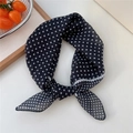 Classic black and white polka dot scarf in lightweight fabric with fine hemmed edges - Black And White Polka Dot