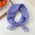 Elegant purple cotton linen scarf with white polka dots and green border accents - Purple And Green Polka Dot