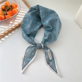 Blaues Baumwoll-Halstuch für Damen mit Paisley-Muster und elegantem Blumendruck-Design - Taillenflügel Blau (09 Baumwolle)