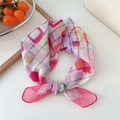 Chic abstract geometric polka dot neckerchief tied in a bow for women - Geometric Rose Red