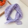 Light purple polka dot scarf with red cherry prints and white paisley border - Cherry Paisley Purple Frame