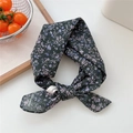 Foulard respirant en coton et lin vert foncé avec motifs floraux violets et bleus - 23-Petit Floral Vert (Coton)