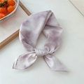 Lavender tie-dye cotton square scarf with soft marble texture and artistic vintage style - Misty Pink Tie-dye
