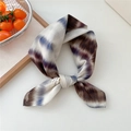 Tie-dye style square cotton scarf in brown, purple and blue with a knotted design - Beige Fuzz Tie-dye