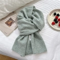 Sciarpa in lana lavorata a maglia verde salvia con sottili riflessi multicolore e morbidezza - Verde Chiaro (2 WOOL Melange Verde)