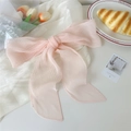 Dettaglio del nastro in chiffon rosa a pieghe con trama su sfondo di seta bianca - Rosa