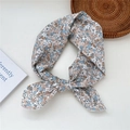 Floral cotton linen bow headband with light blue and beige patterns for versatile styling - 10cotton-Little Grass Blue