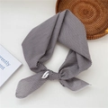 Cotton small square scarf featuring classic black and white gingham pattern for women - 11cotton-Small Checkered