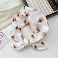 Cute white cotton silk scarf with yellow sea otter patterns and heart-shaped prints - Beige Sea Lion Heart
