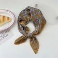 Mustard yellow pleated square scarf with paisley pattern and decorative crinkle texture - Yellow Sun Butterfly Paisley