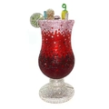 Cocktailglas-Abendtasche mit pink-rotem Farbverlauf und luxuriösem Strass-Besatz - Burgunderrot