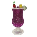 Magenta Hurricane-Glas-Clutch mit glitzernden Strasssteinen und Kristall-Fruchtanhängern - Purpurrot