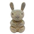 Detail of bunny clutch bag with multi-color rhinestones and iridescent sparkling finish - Gold AB
