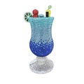 Funkelnde blaue Abendtasche in Cocktailglas-Optik mit luxuriösem Strass-Verlauf - Königsblau