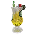 Cocktailglas Abendtasche mit bunten Strasssteinen und Limetten-Detail verzierung - Gelb