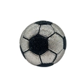 Luxury soccer ball evening clutch bag with black and white rhinestones and crystal studs - Black and White