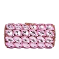 Luxuriöse Abendtasche mit rosa Kristallen, Goldrahmen und Kugelverschluss für Damen - Rosa