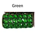 Elegant evening clutch bag featuring a luxurious emerald green crystal rhinestone finish - Green